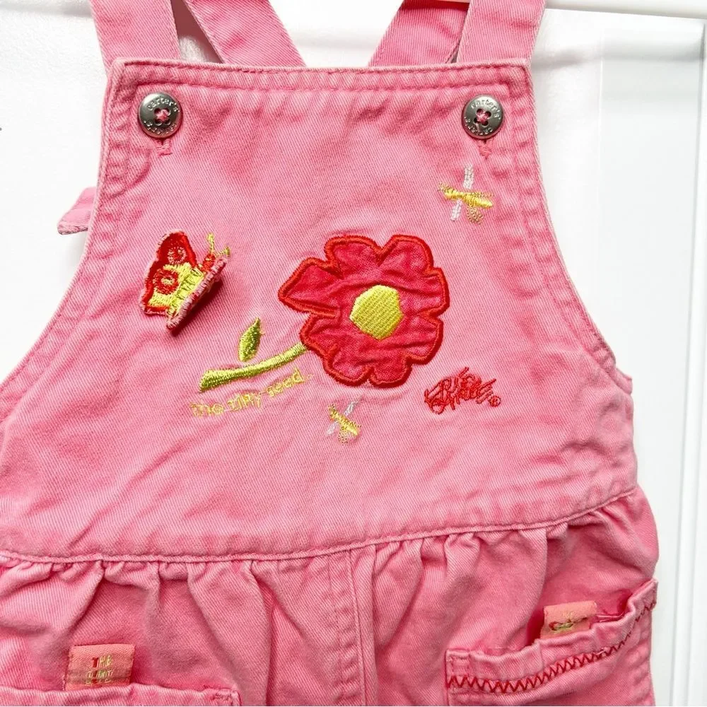 Vintage Carters The Tiny Seed Eric Carle Pink Overalls Girls 12-18 months Rare